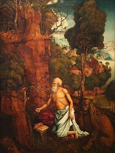 unknow artist The Penitent St Jerome in a landscape Sweden oil painting art